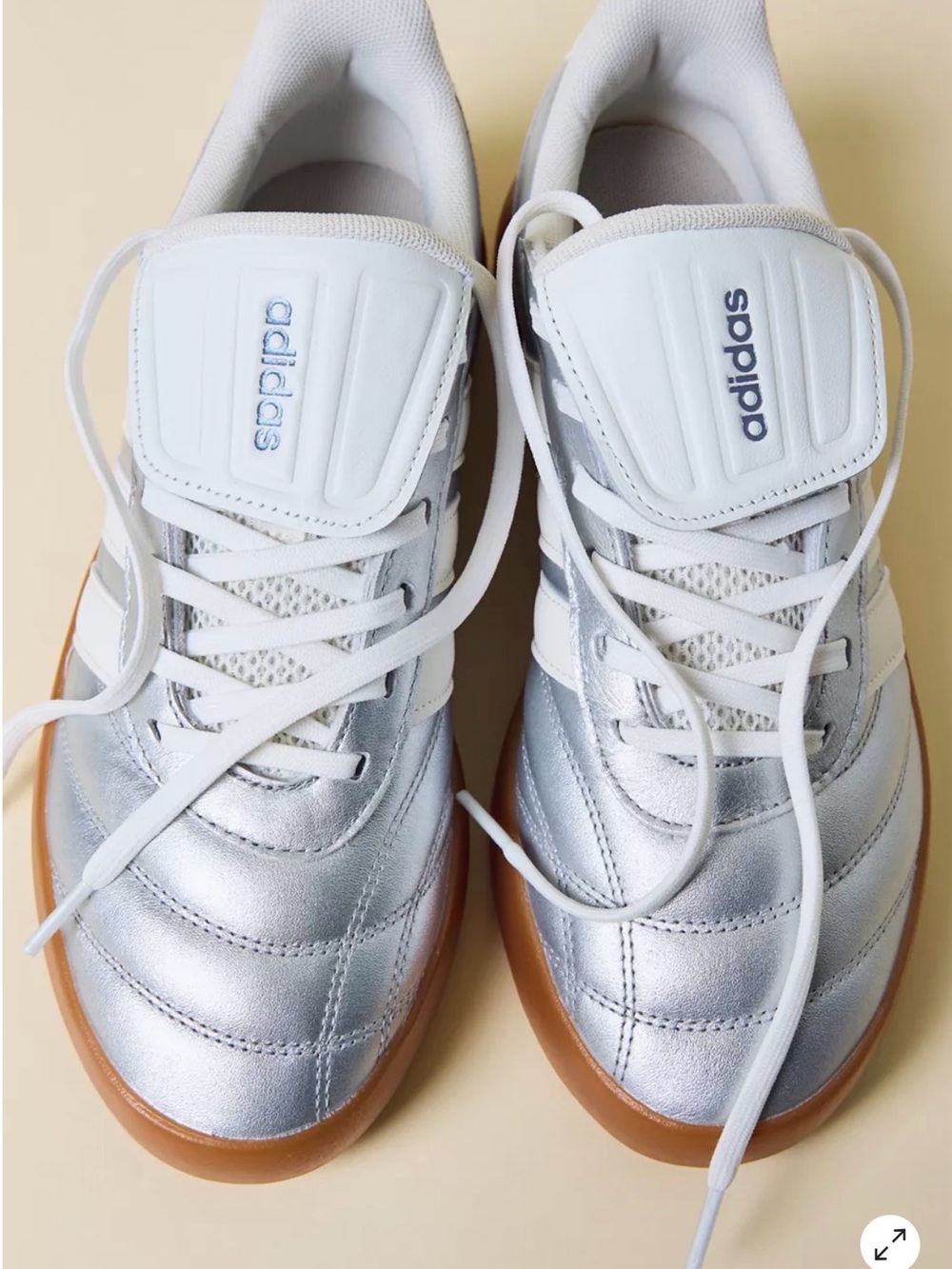 Adidas Barreda Mundial Women Silver Metallic Sneakers with Gum Sole